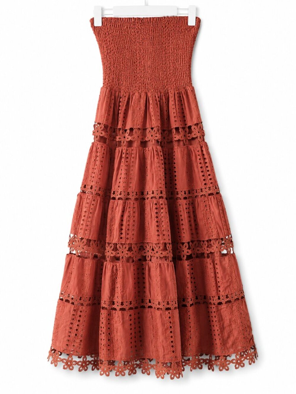 Strut & Bolt Brown Eyelet Lace Tube Dress Sz S